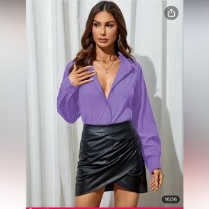 SHEIN Purple Blouse Elegant and Versatile